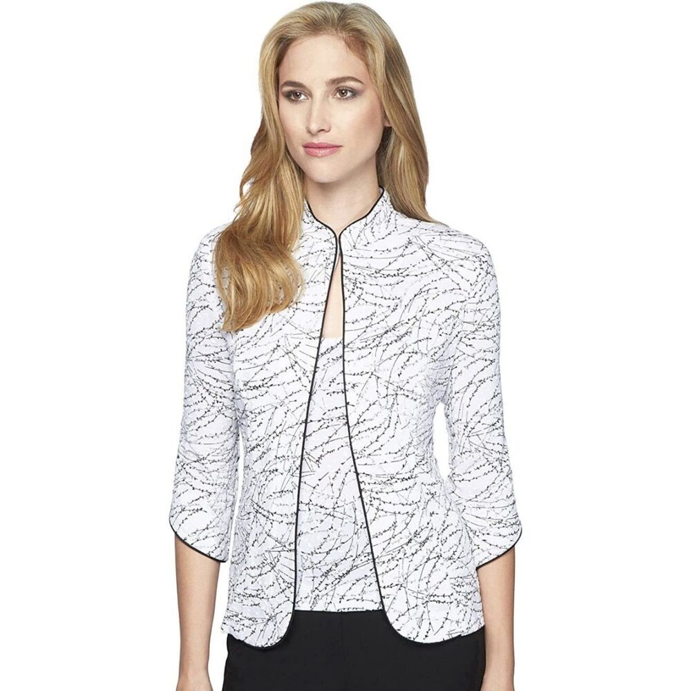 Alex Evenings Women's Mandarin Neck Twinset Tank Top and Jacket, 1X